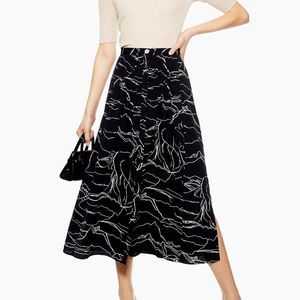 NWT Topshop | Black Button Up High Waist Skirt